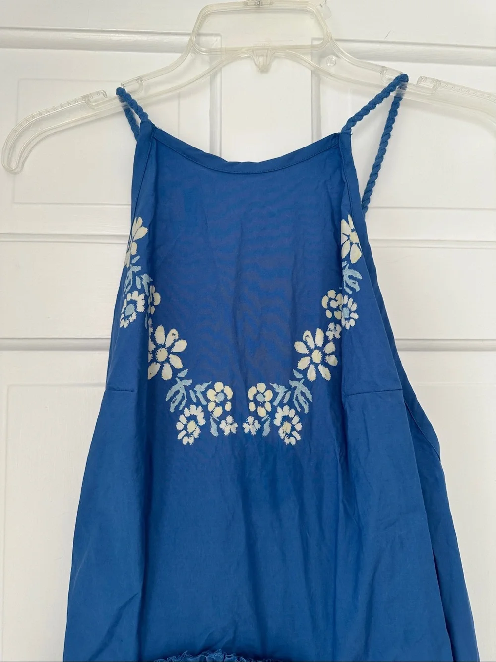 Free People Blue Indigo Deserted Island Mini Dress with Pockets Size Extra Small